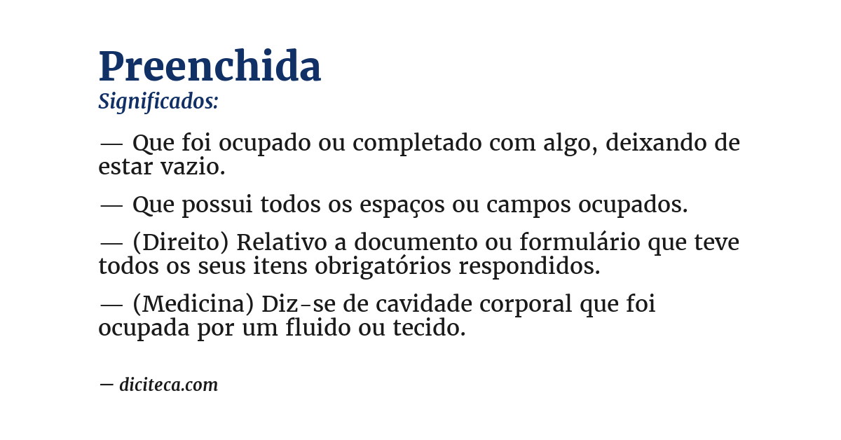 Significado de preenchida