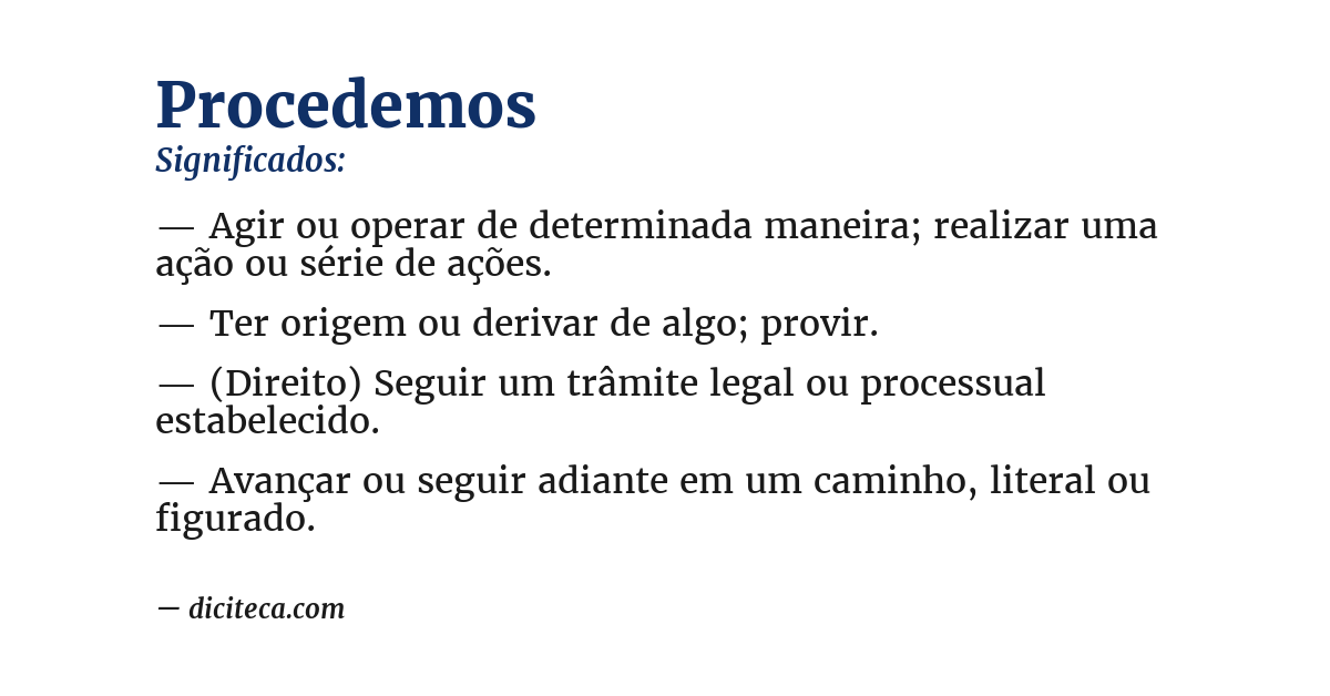 Significado de procedemos