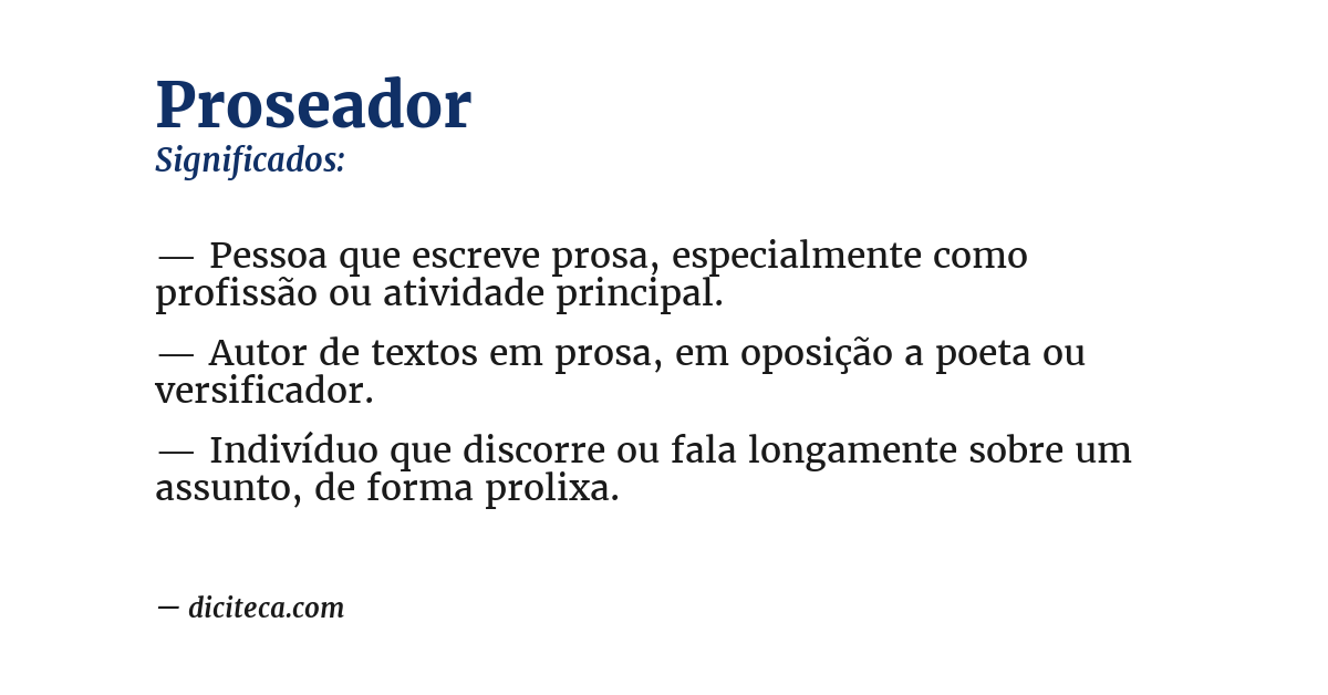 Significado de proseador