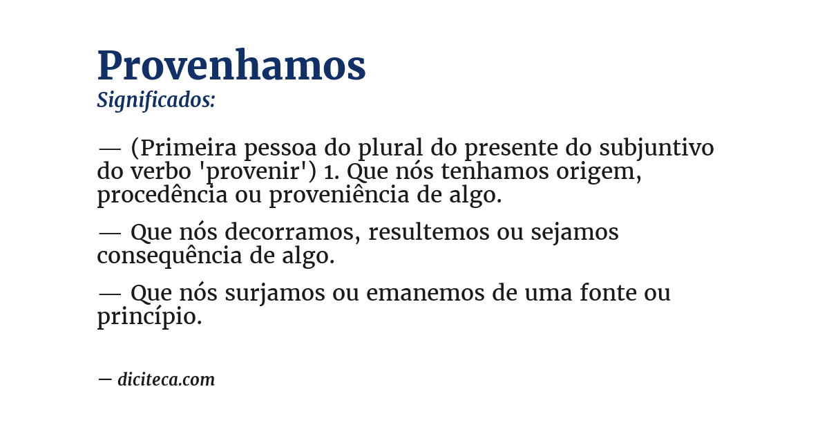 Significado de provenhamos