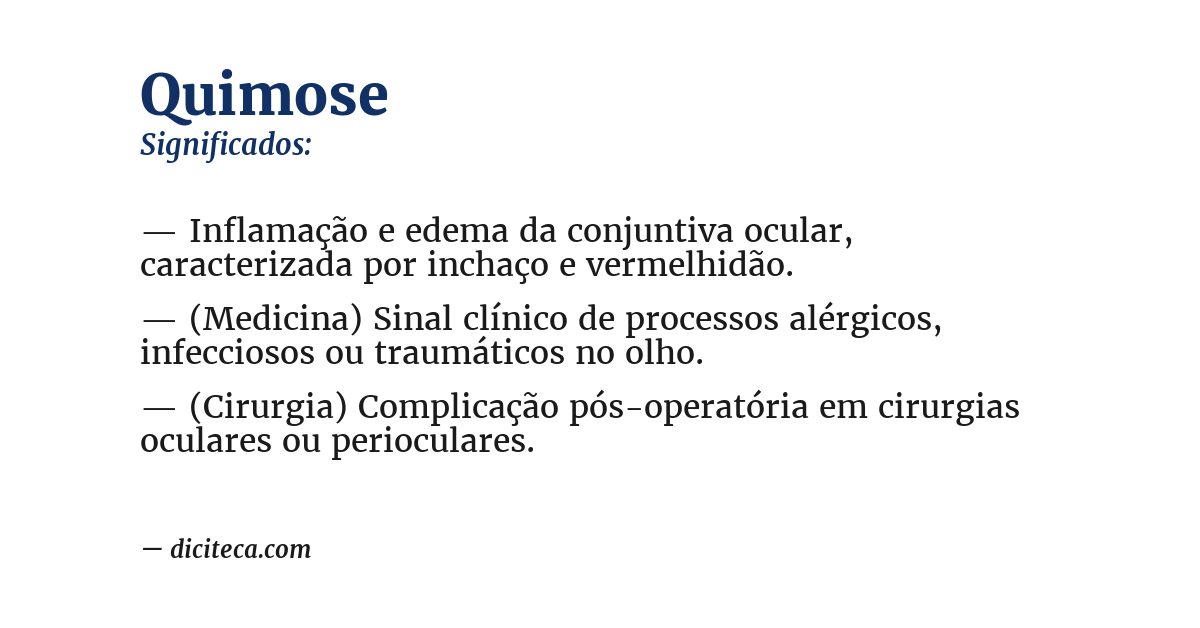 Significado de quimose