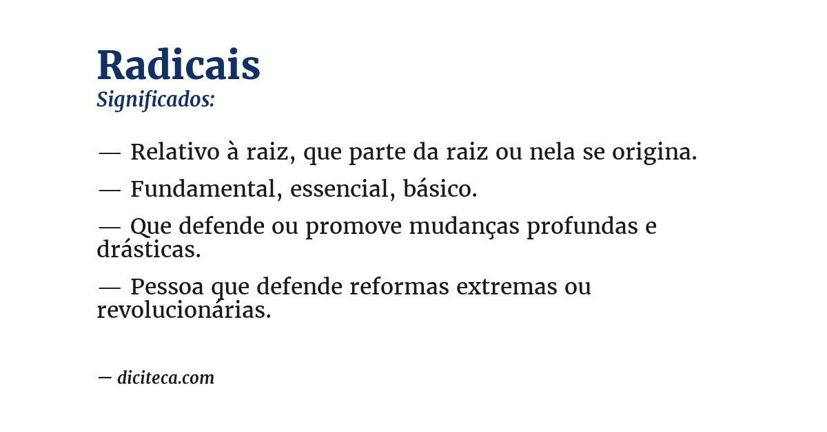 Significado de radicais