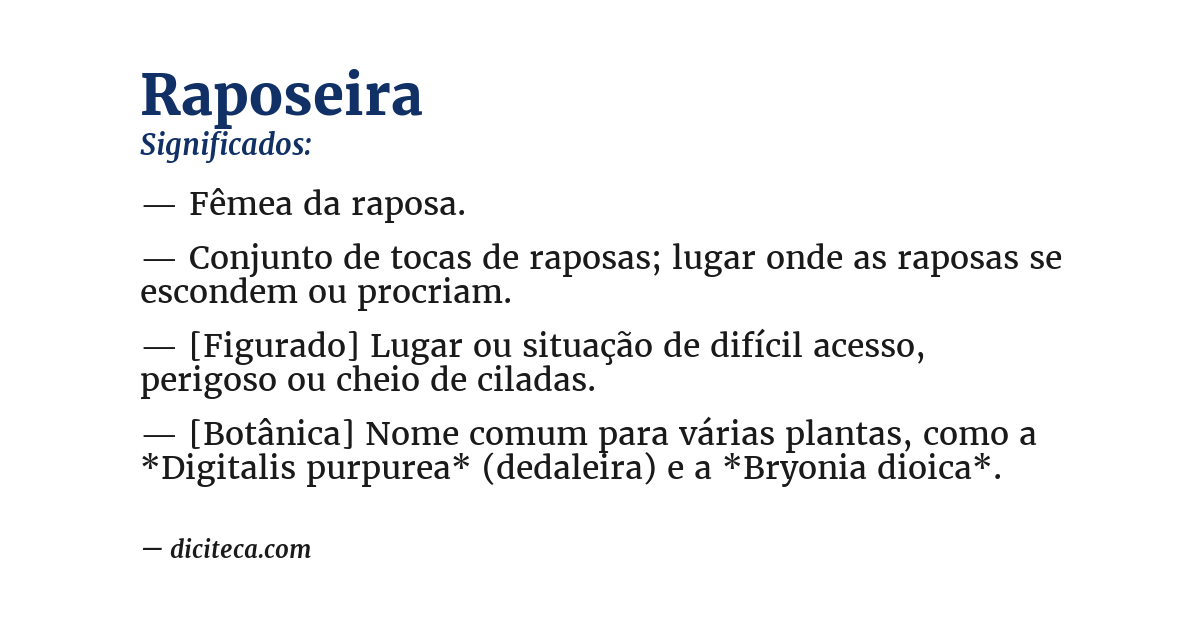 Significado de raposeira