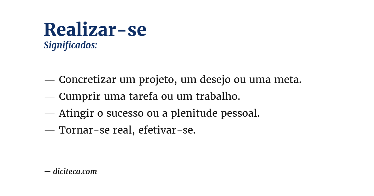 Significado de realizar-se