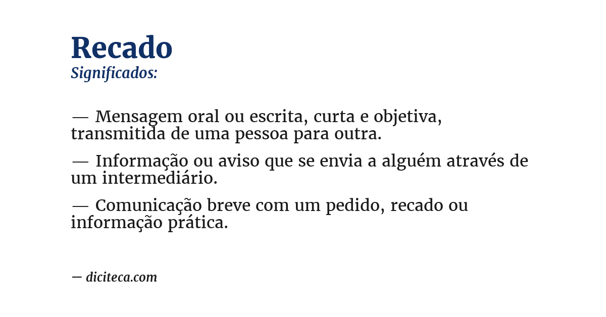 Significado de recado