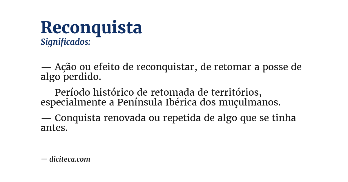 Significado de reconquista