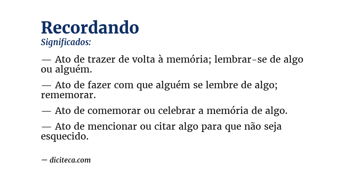 Significado de recordando