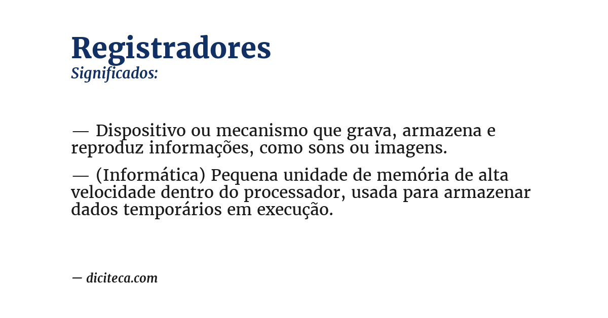 Significado de registradores