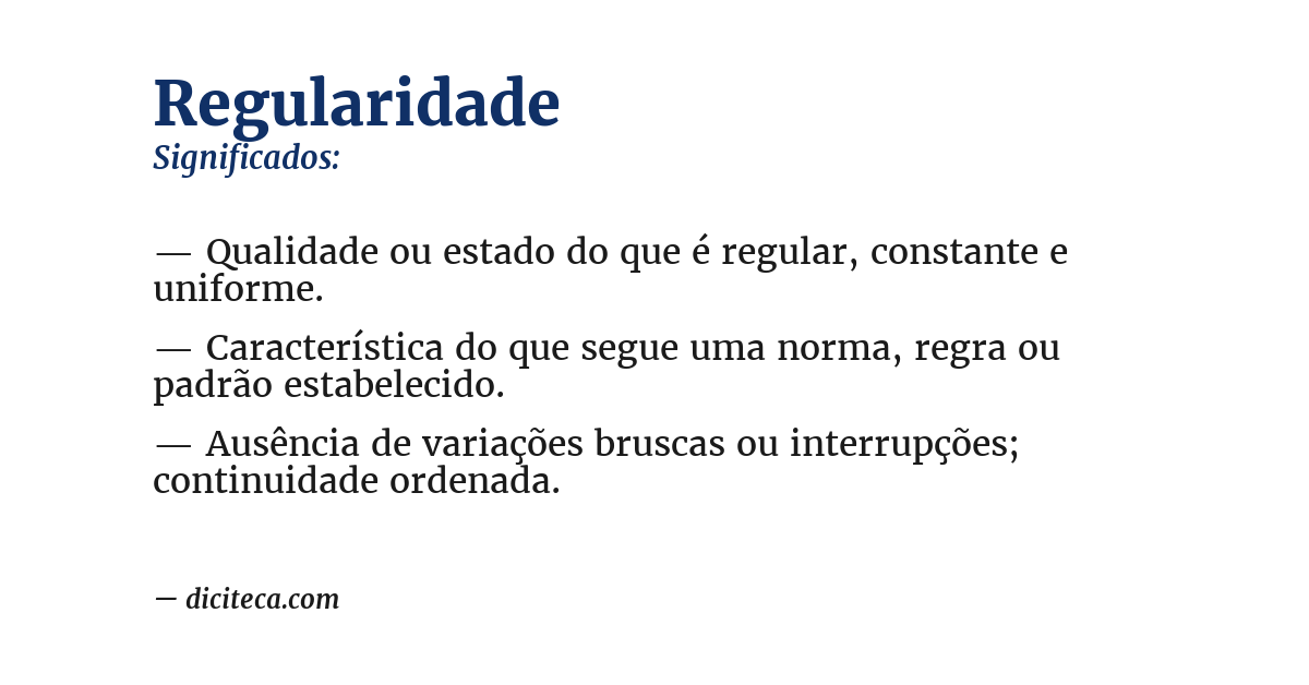 Significado de regularidade