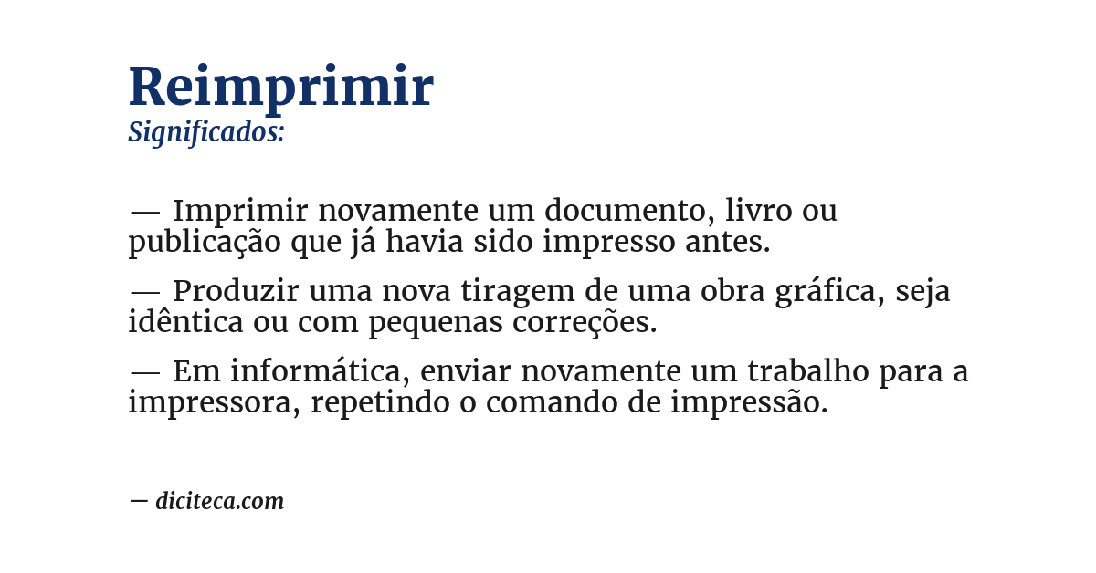 Significado de reimprimir