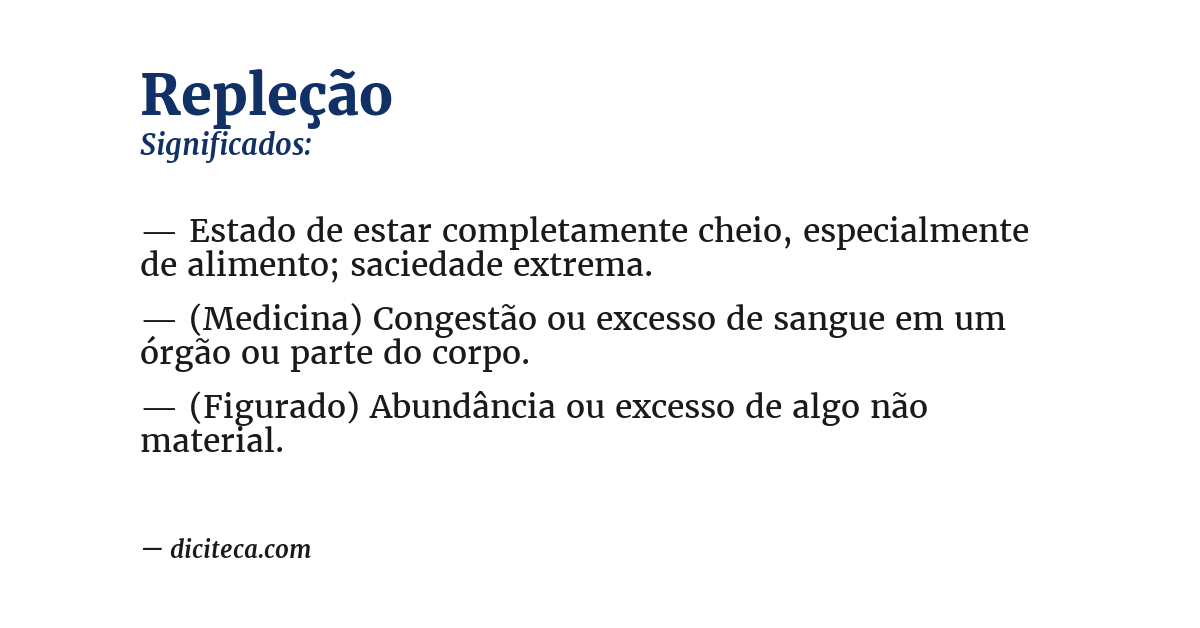 Significado de repleção