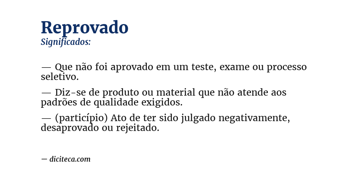 Significado de reprovado