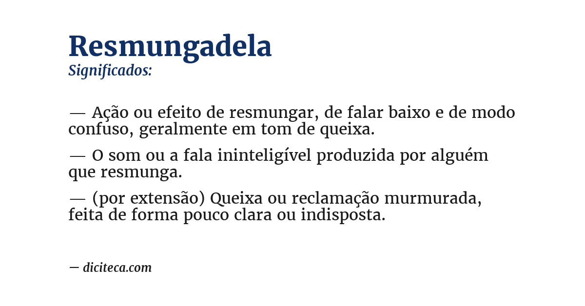 Significado de resmungadela