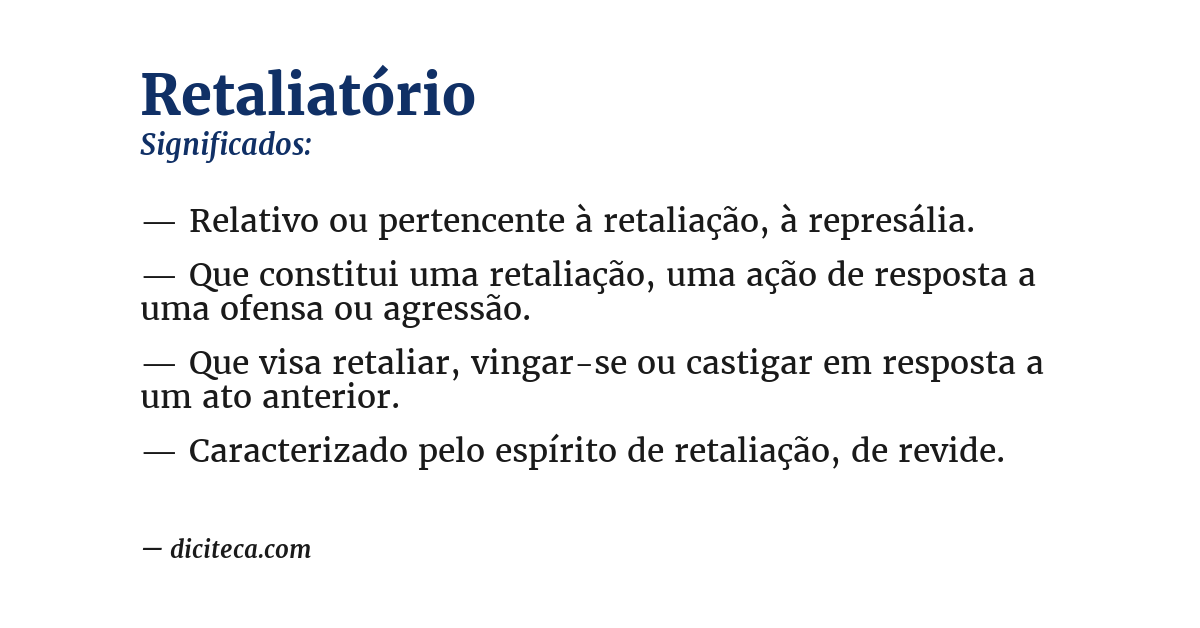 Significado de retaliatório