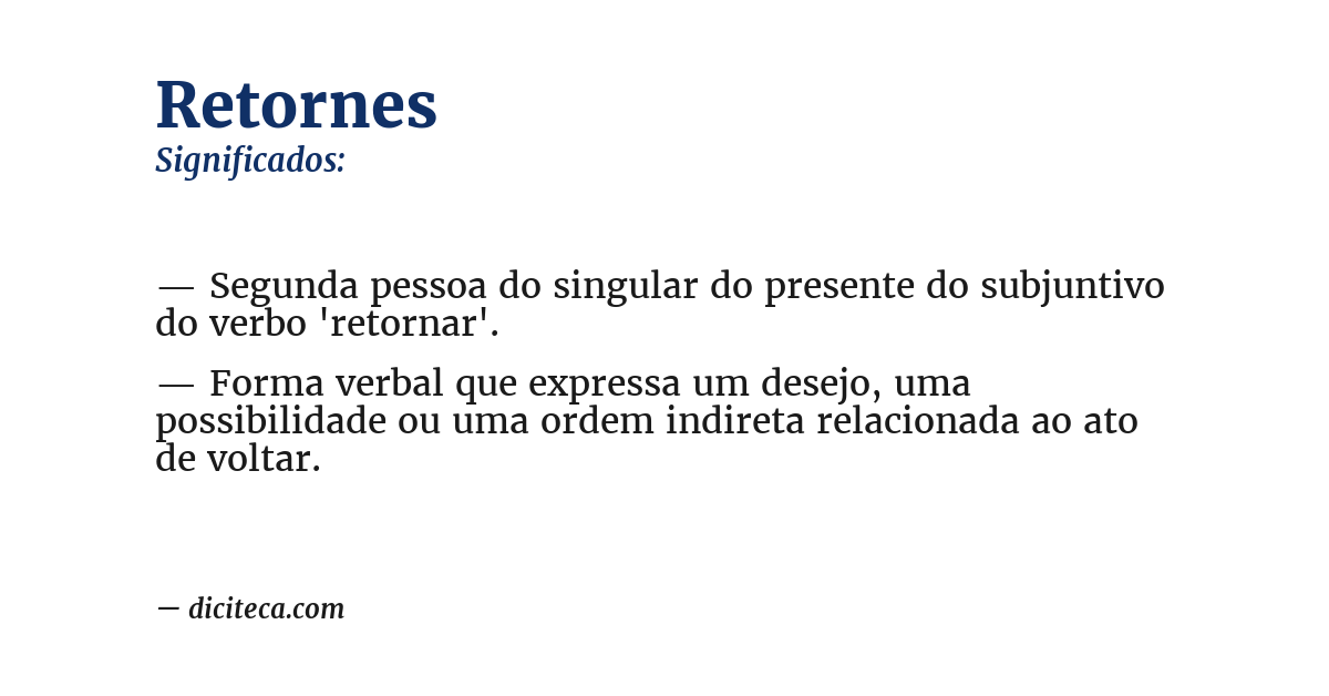 Significado de retornes