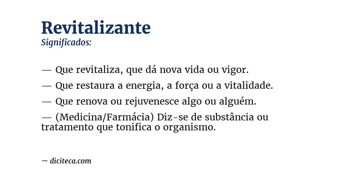 Significado de revitalizante