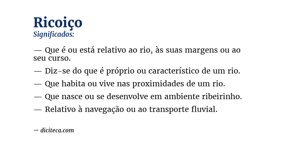 Significado de ricoiço