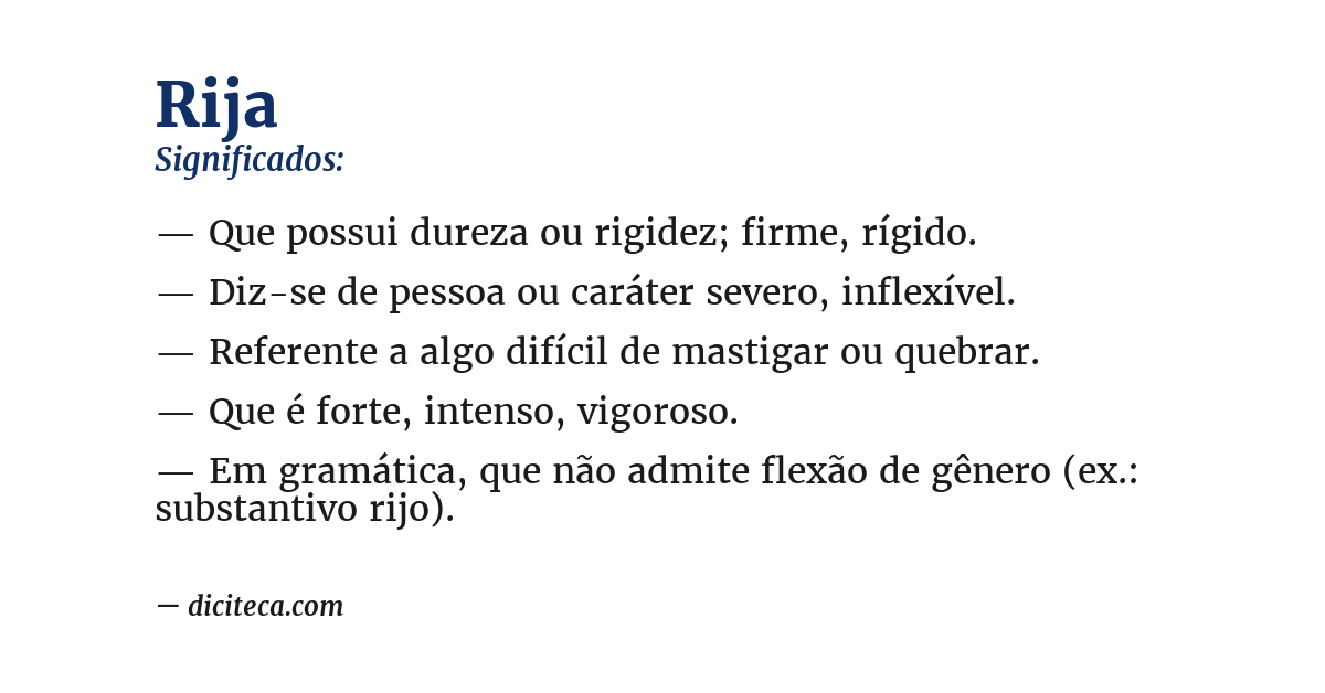Significado de rija