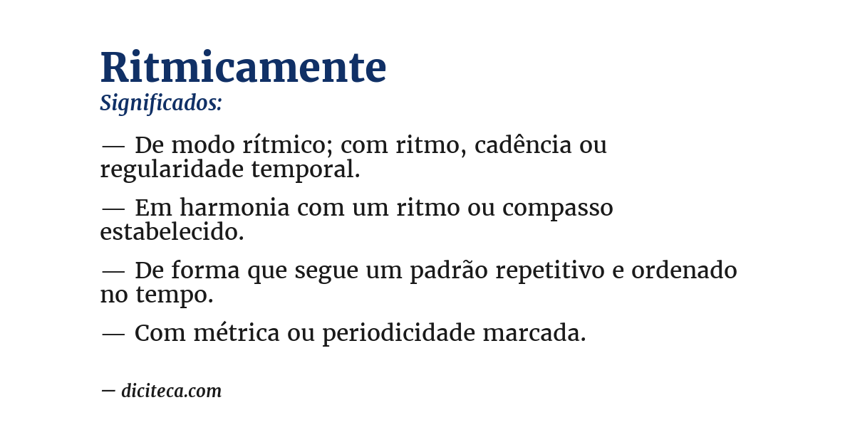 Significado de ritmicamente