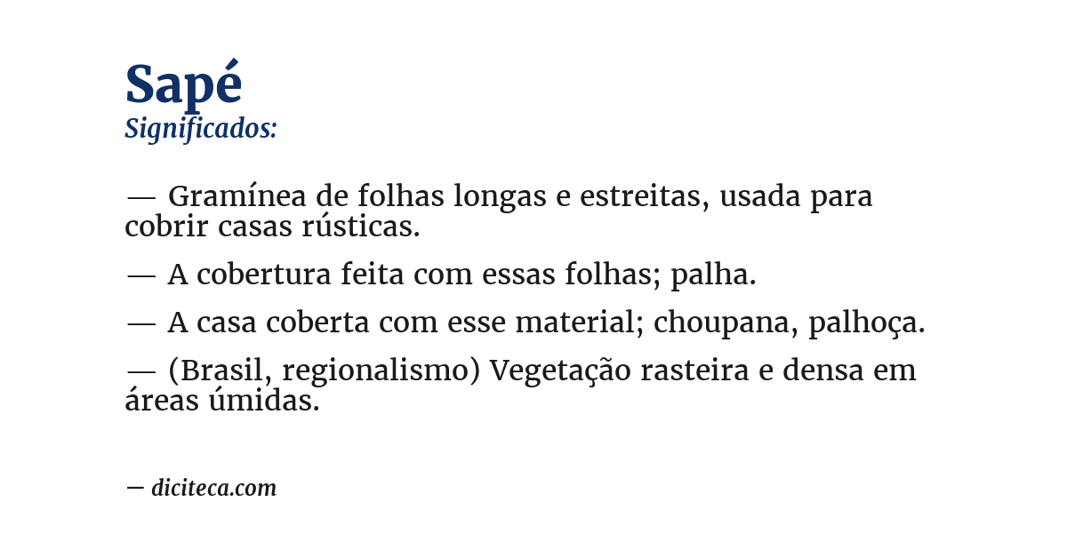 Significado de sapé