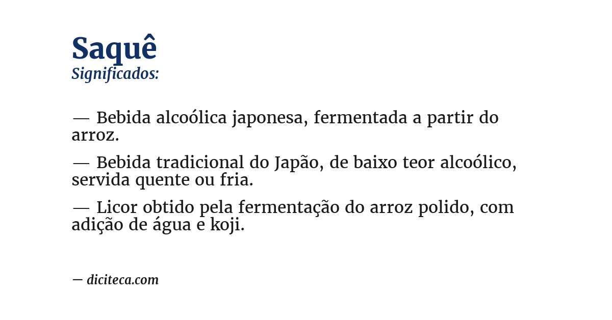 Significado de saquê