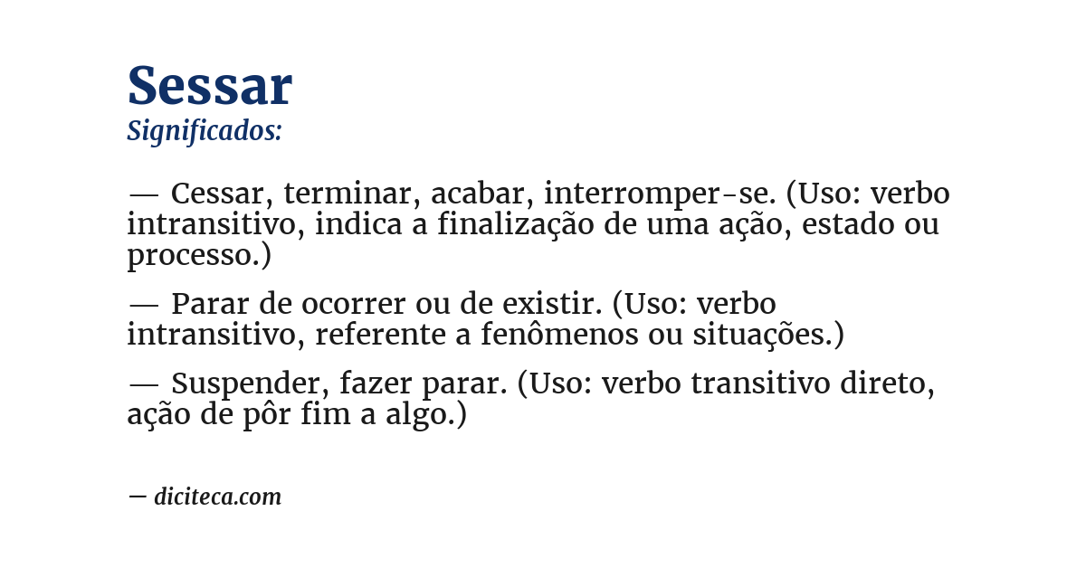 Significado de sessar