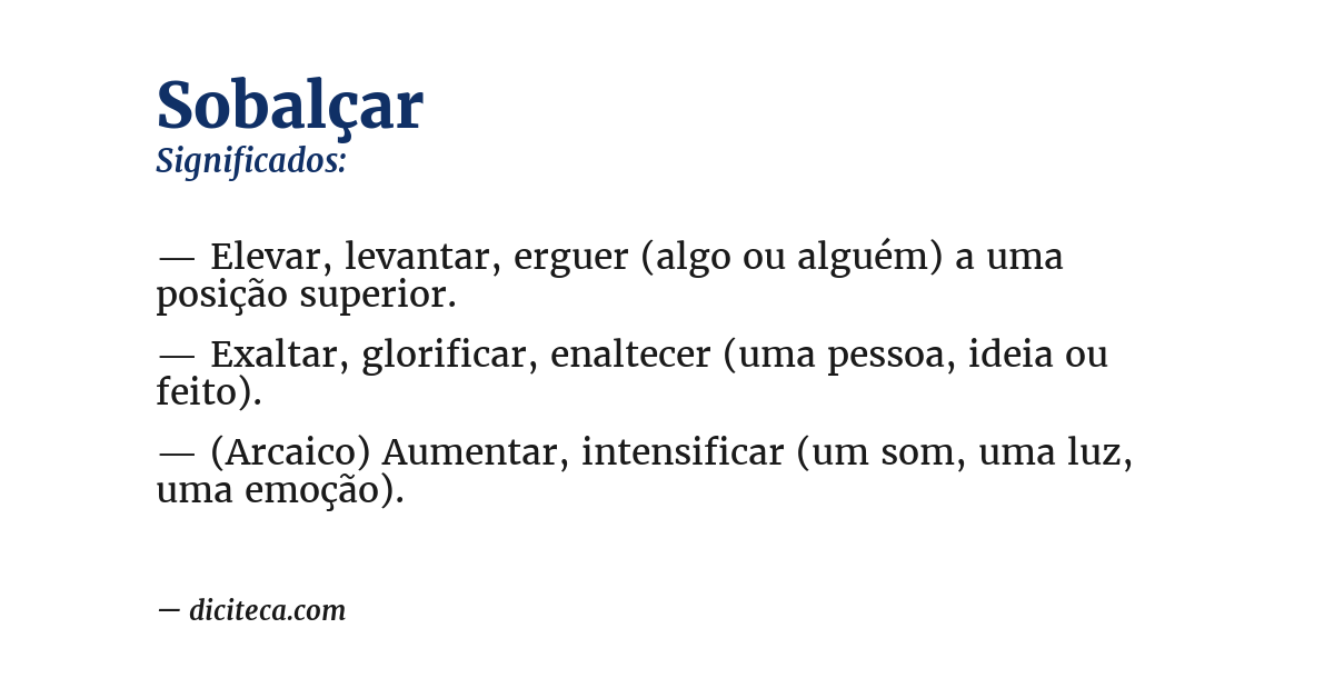 Significado de sobalçar