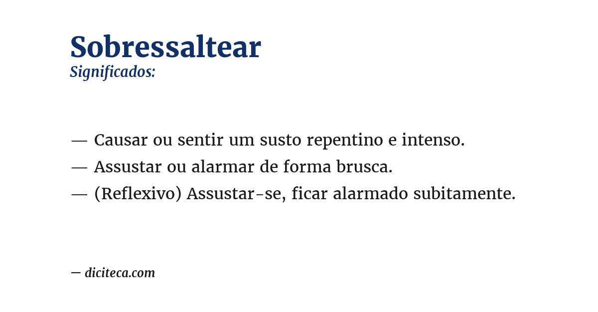 Significado de sobressaltear