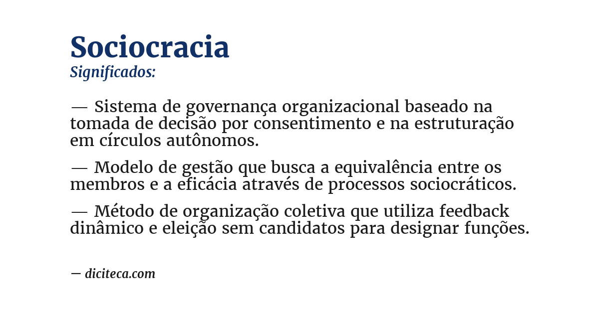 Significado de sociocracia