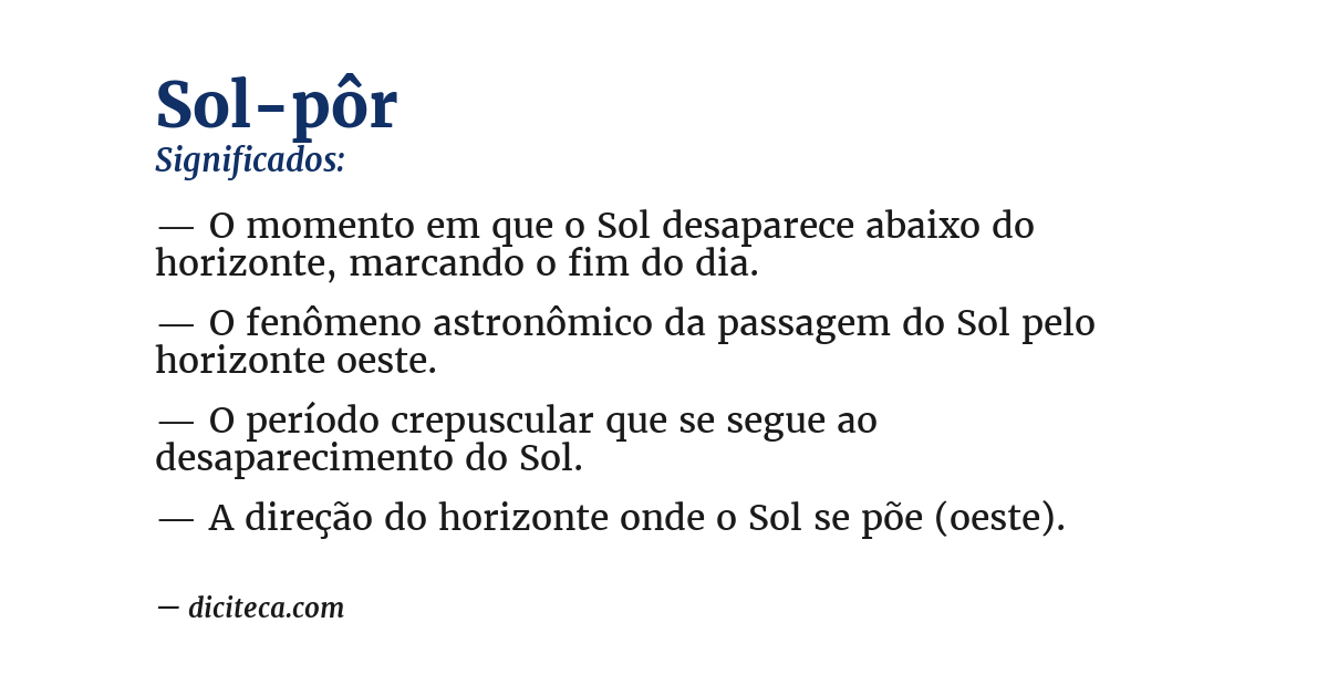 Significado de sol-pôr