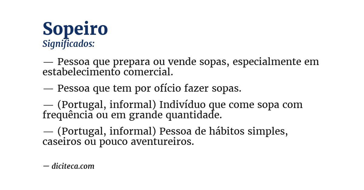 Significado de sopeiro