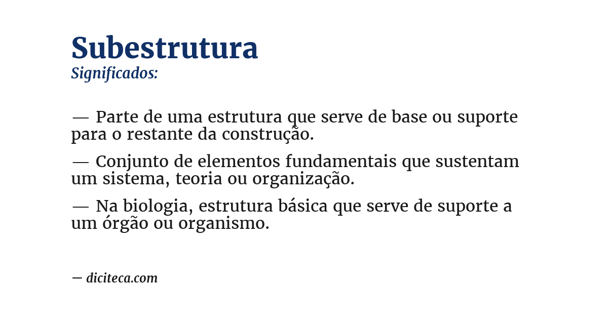 Significado de subestrutura