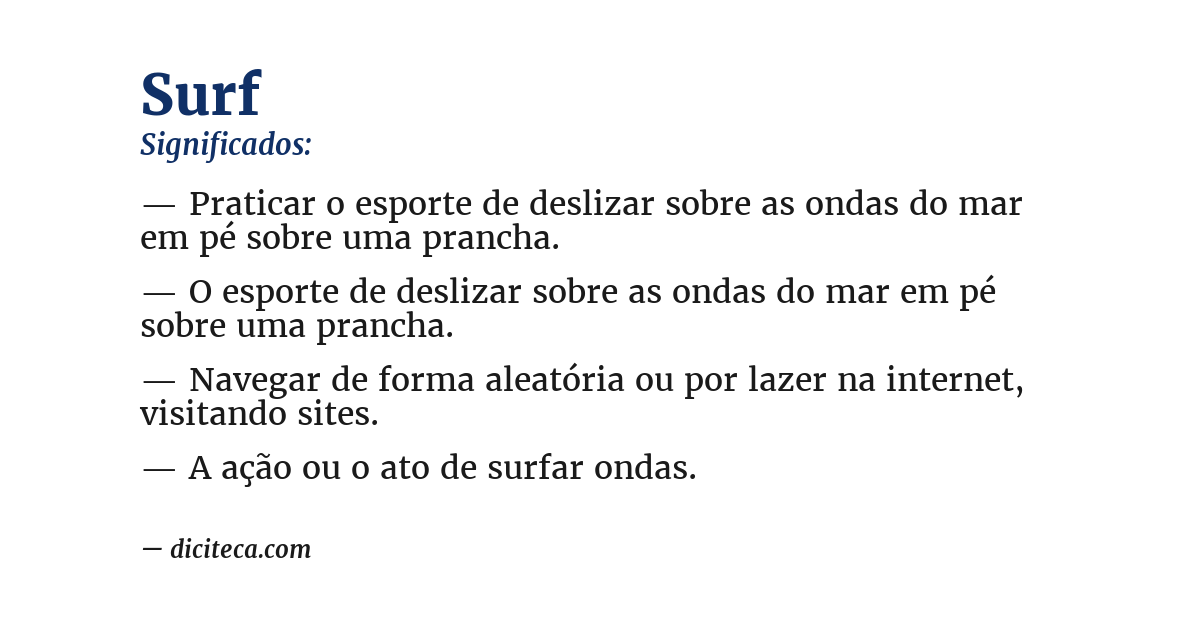 Significado de surf