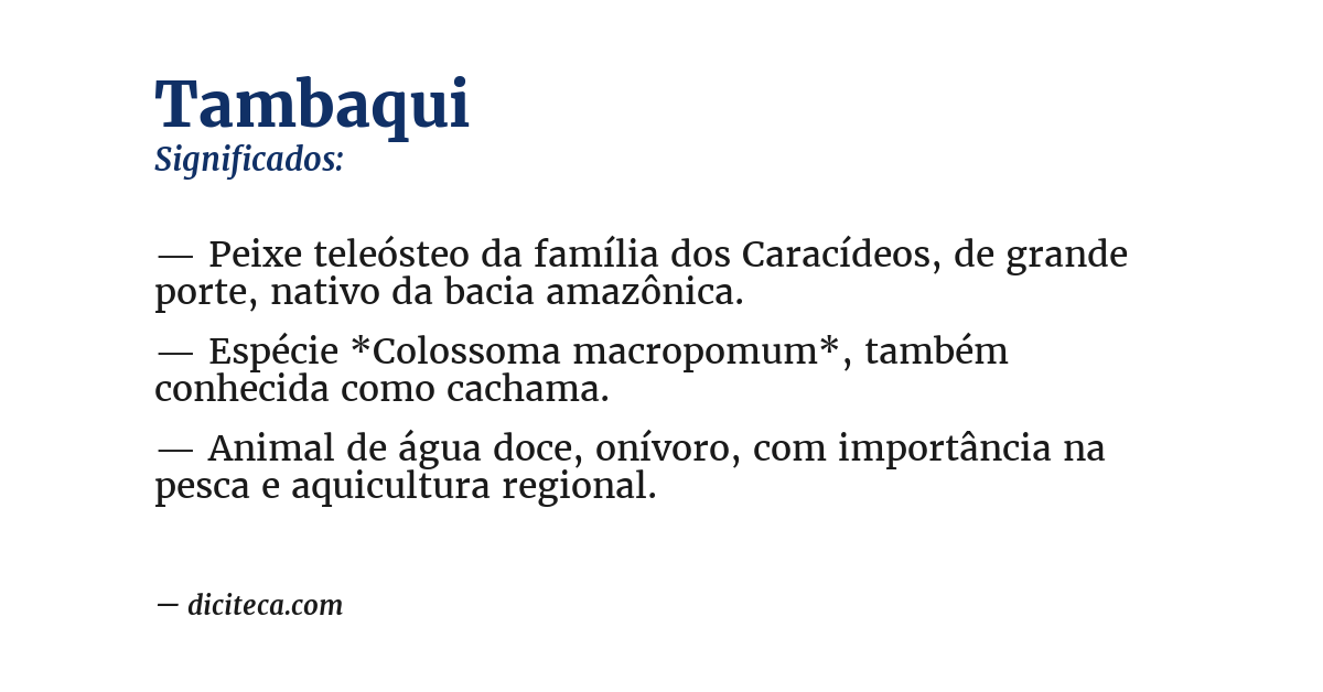 Significado de tambaqui