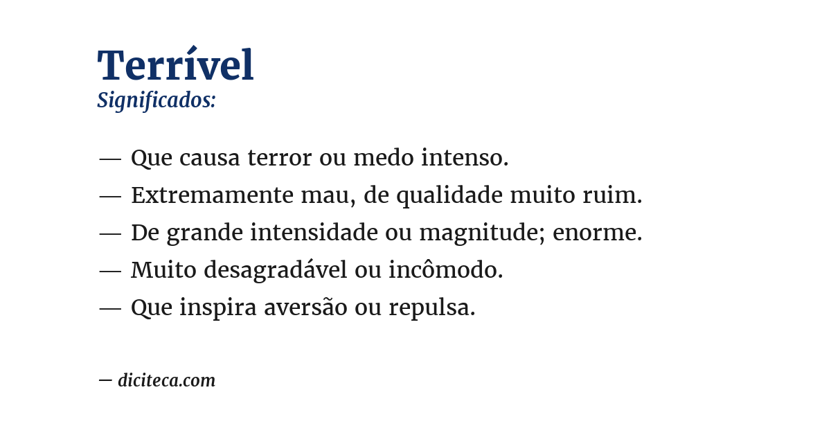 Significado de terrível