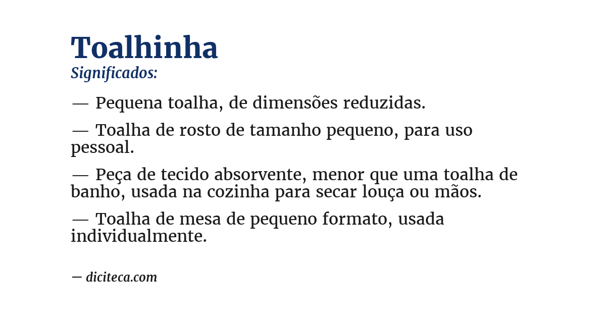 Significado de toalhinha