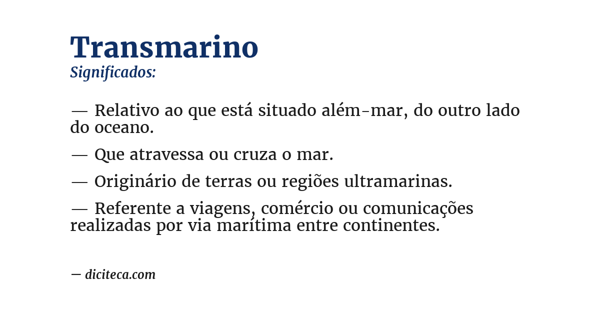 Significado de transmarino