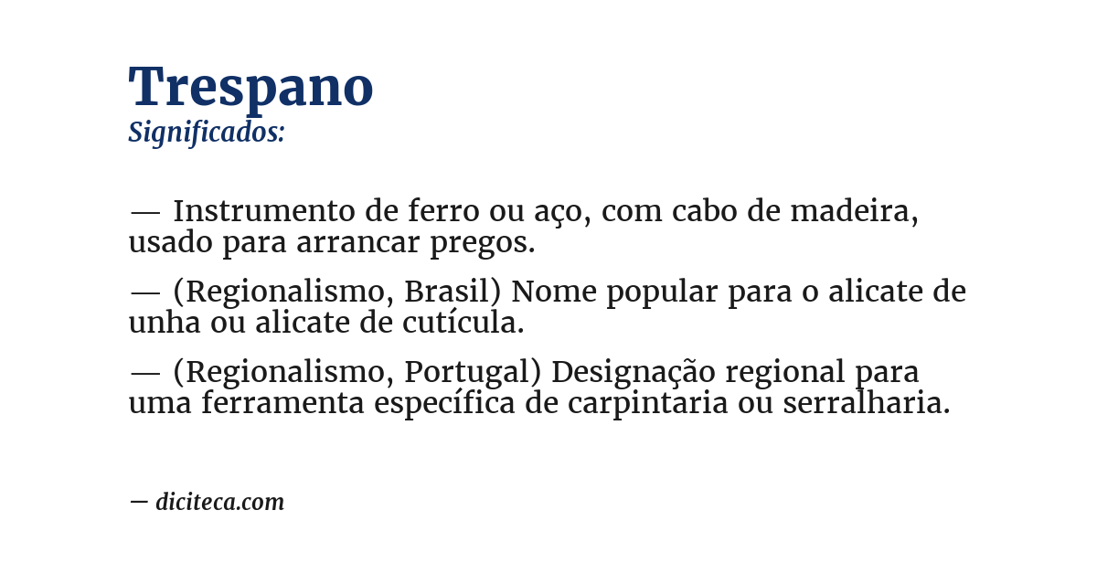 Significado de trespano