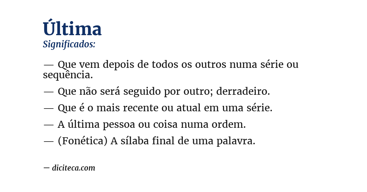 Significado de última