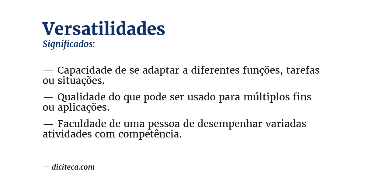 Significado de versatilidades