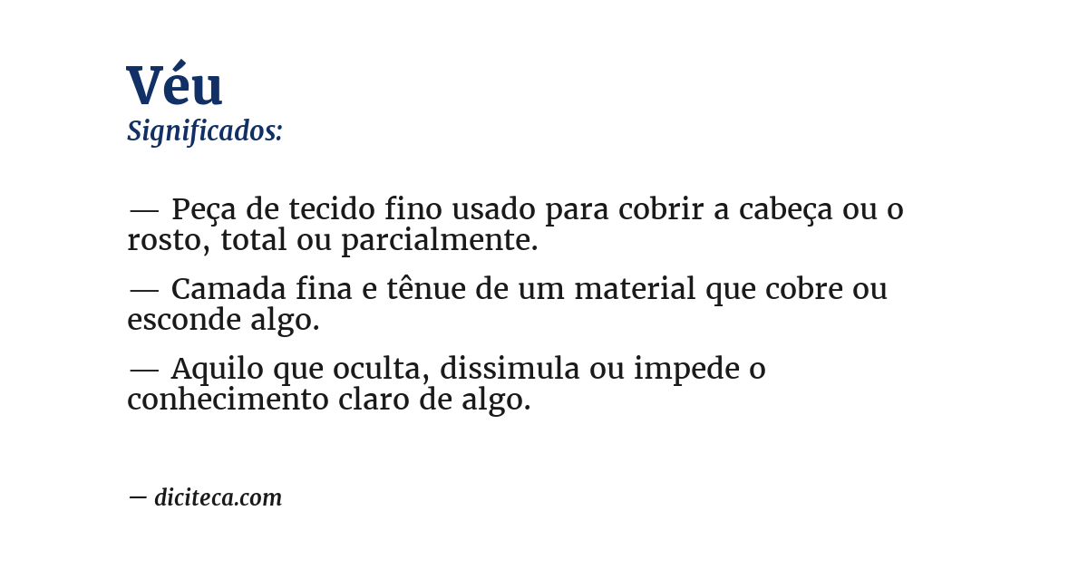 Significado de véu