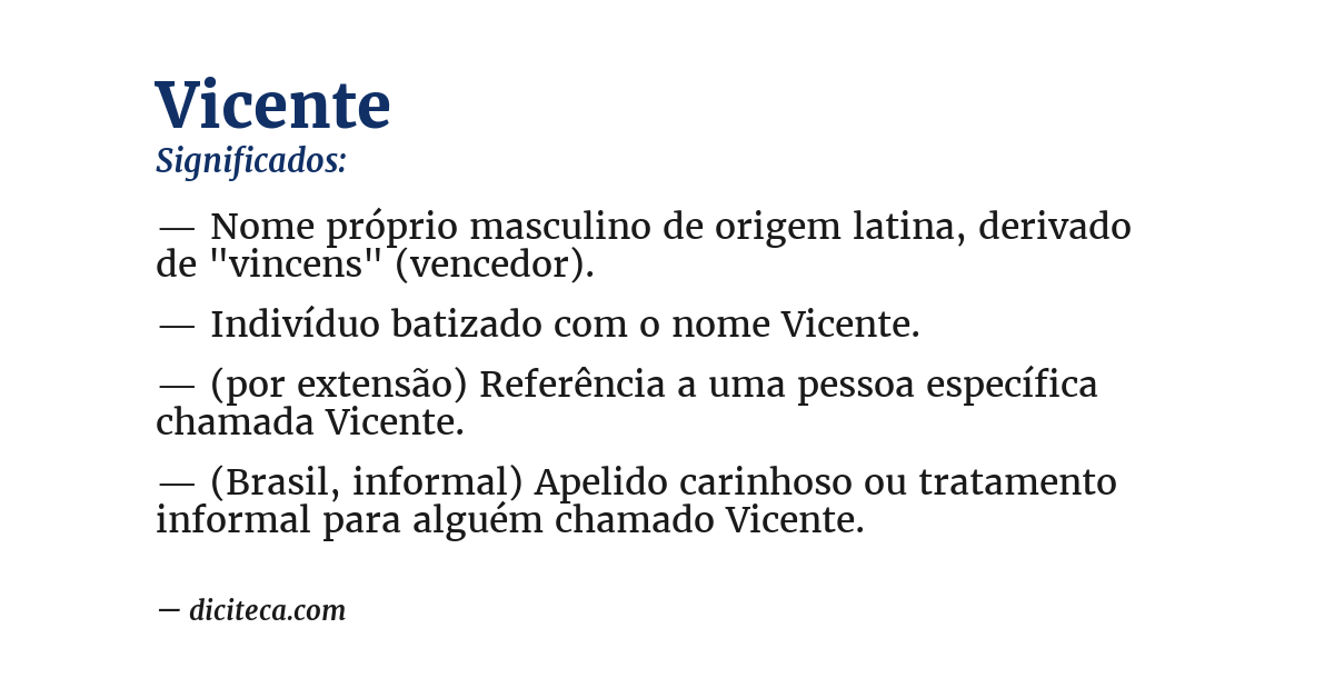 Significado de vicente