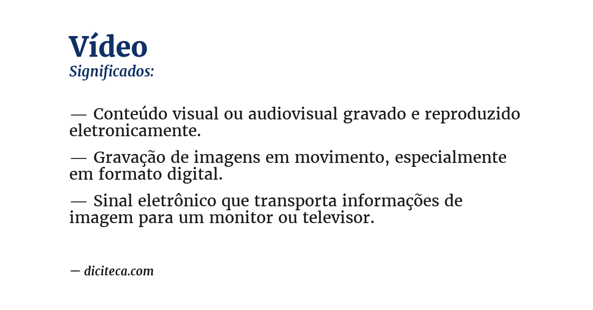 Significado de vídeo