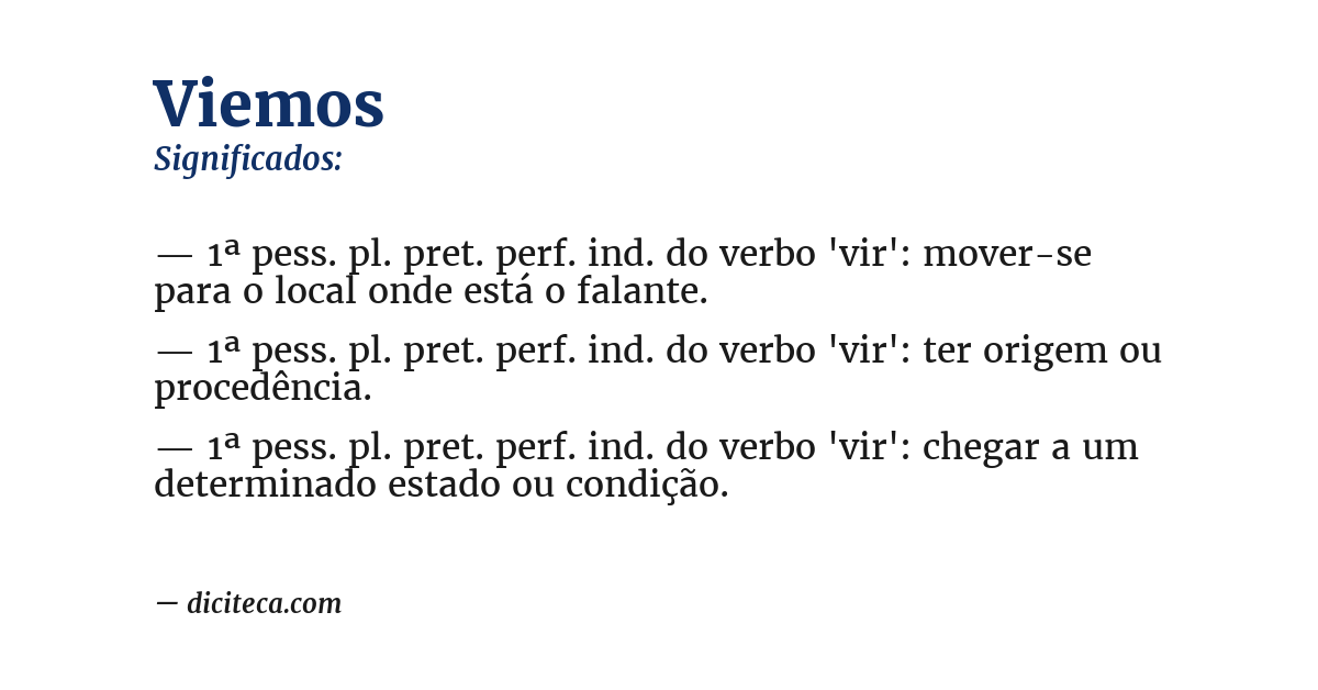 Significado de viemos
