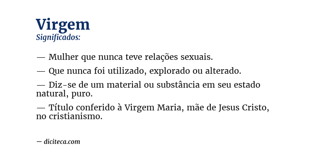 Significado de virgem