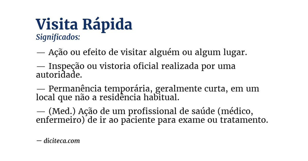 Significado de visita rápida