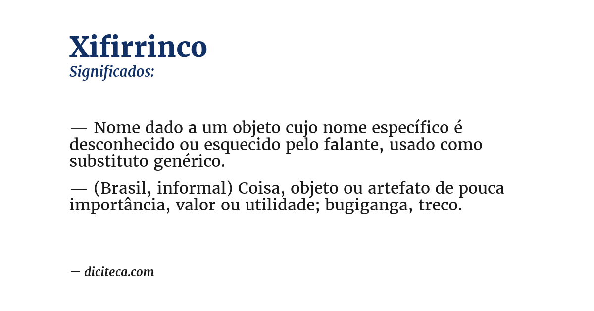 Significado de xifirrinco