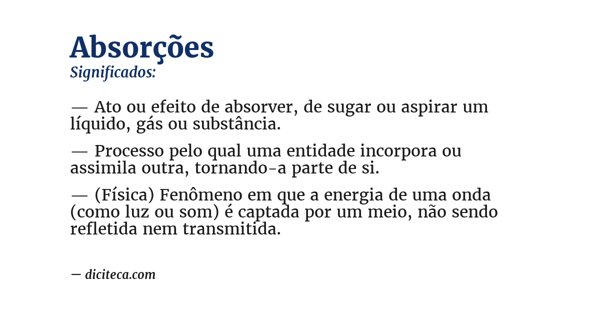 Significado de absorções