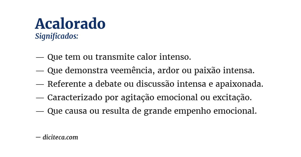 Significado de acalorado
