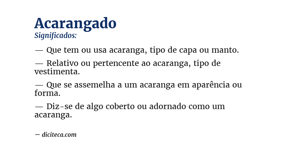 Significado de acarangado